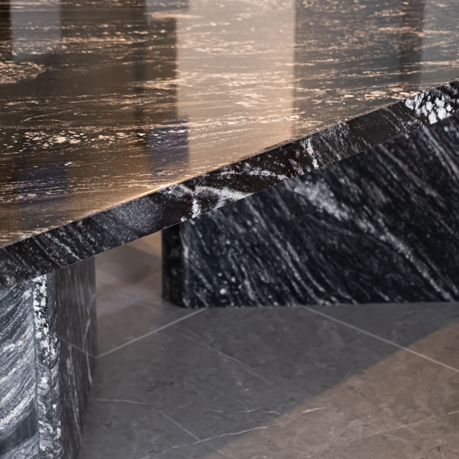 Marble table detail