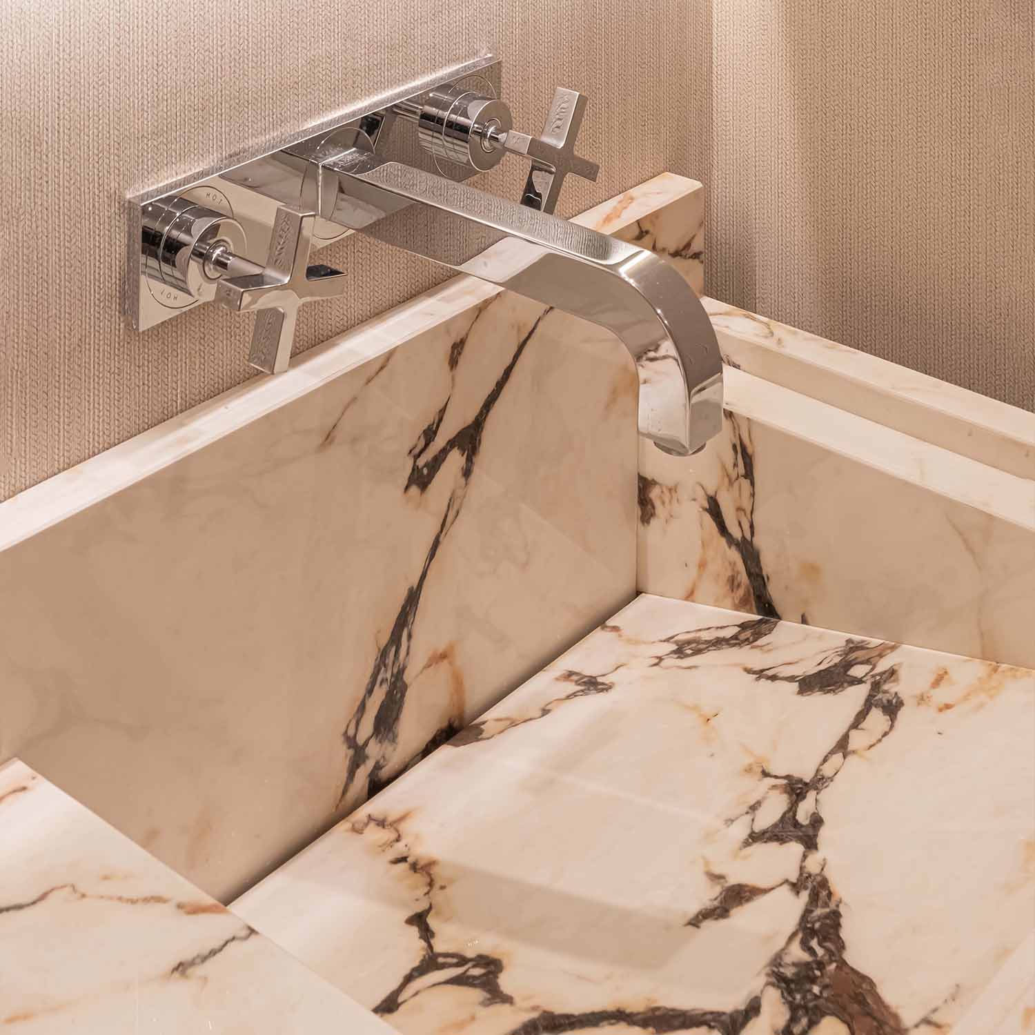 marble sink and bathroom faucets